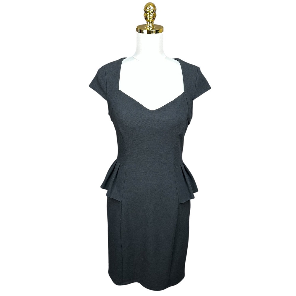 Betsey Johnson Black Peplum Midi Dress